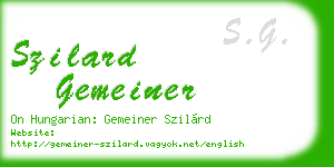 szilard gemeiner business card